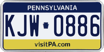 PA license plate KJW0886