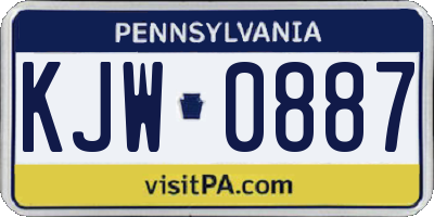 PA license plate KJW0887