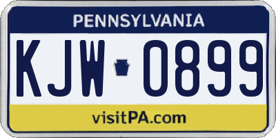 PA license plate KJW0899