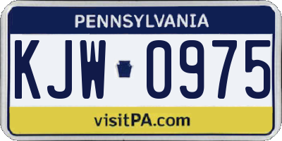 PA license plate KJW0975