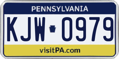 PA license plate KJW0979