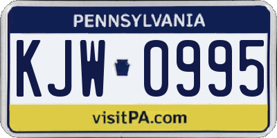 PA license plate KJW0995