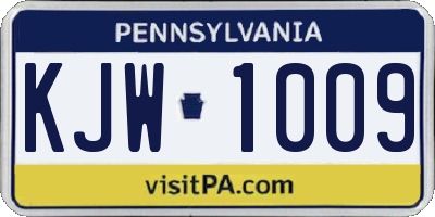 PA license plate KJW1009