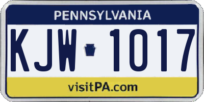 PA license plate KJW1017