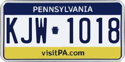 PA license plate KJW1018
