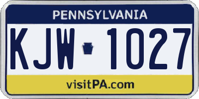 PA license plate KJW1027