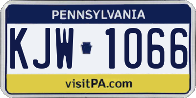 PA license plate KJW1066