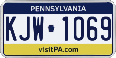 PA license plate KJW1069
