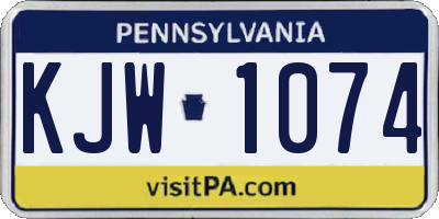 PA license plate KJW1074