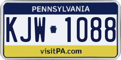 PA license plate KJW1088