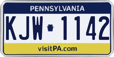 PA license plate KJW1142