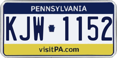 PA license plate KJW1152