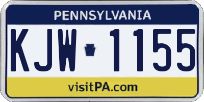 PA license plate KJW1155