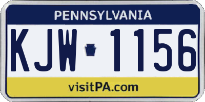 PA license plate KJW1156