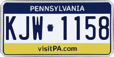 PA license plate KJW1158