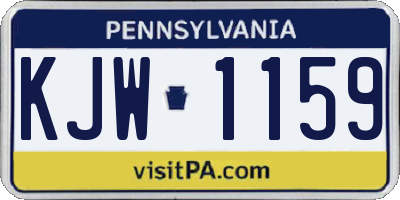 PA license plate KJW1159