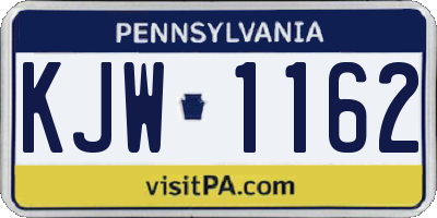 PA license plate KJW1162