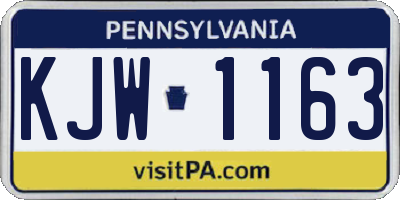 PA license plate KJW1163