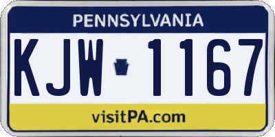 PA license plate KJW1167