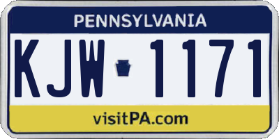 PA license plate KJW1171