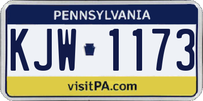 PA license plate KJW1173