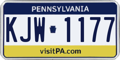 PA license plate KJW1177