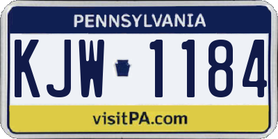 PA license plate KJW1184