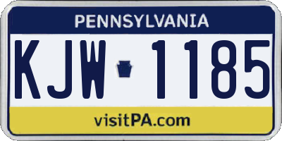 PA license plate KJW1185