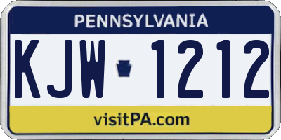 PA license plate KJW1212