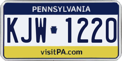 PA license plate KJW1220