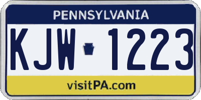 PA license plate KJW1223