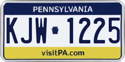 PA license plate KJW1225