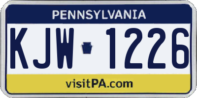 PA license plate KJW1226