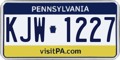PA license plate KJW1227