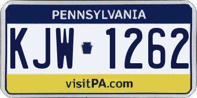 PA license plate KJW1262