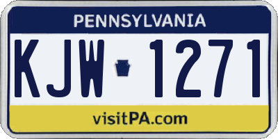 PA license plate KJW1271