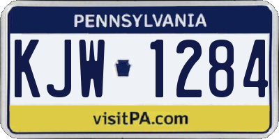 PA license plate KJW1284