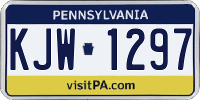 PA license plate KJW1297