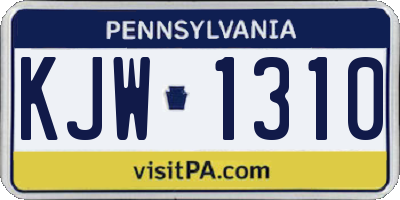 PA license plate KJW1310