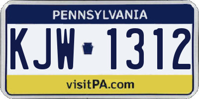 PA license plate KJW1312