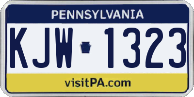 PA license plate KJW1323