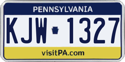 PA license plate KJW1327