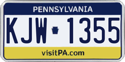 PA license plate KJW1355