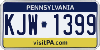 PA license plate KJW1399