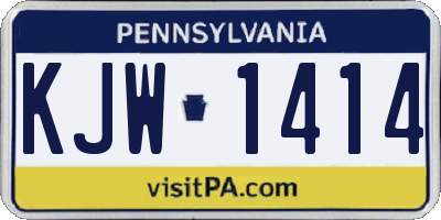 PA license plate KJW1414