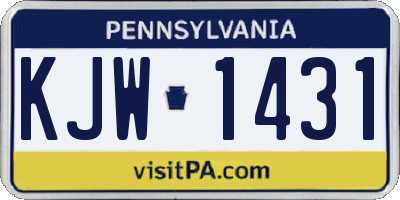 PA license plate KJW1431