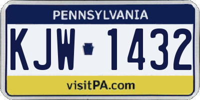 PA license plate KJW1432