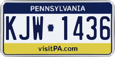PA license plate KJW1436