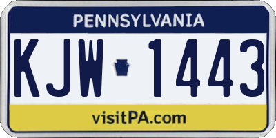 PA license plate KJW1443