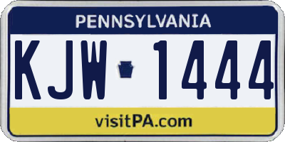 PA license plate KJW1444